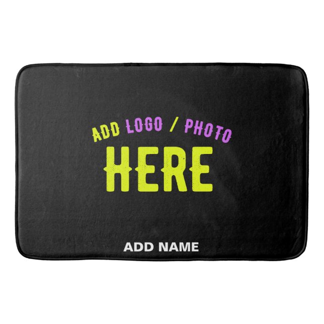 TAPETE DE BANHEIRO NA MODA MODERNO PERSONALIZÁVEL NEGRO VERIFICADO CO (Frente)