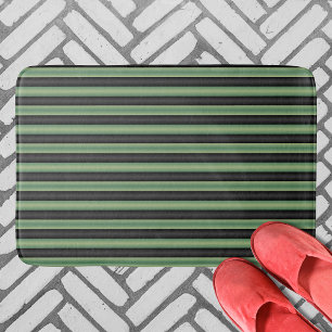 Tapete De Banheiro Na moda Vintage Olive Sage Green Black 3D Striped