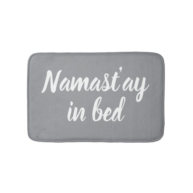 Tapete De Banheiro Namastay in bed funny light grey designer (frente)