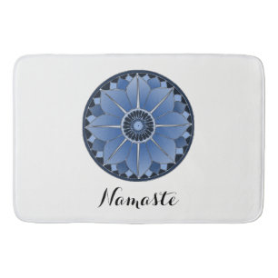 Tapete De Banheiro NAMASTE Blue Flower Espiritual Lotus Mandala