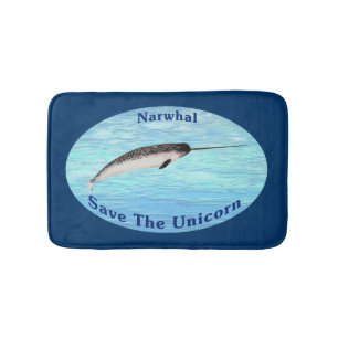 Tapete De Banheiro Narwhal - Salvar o Unicórnio