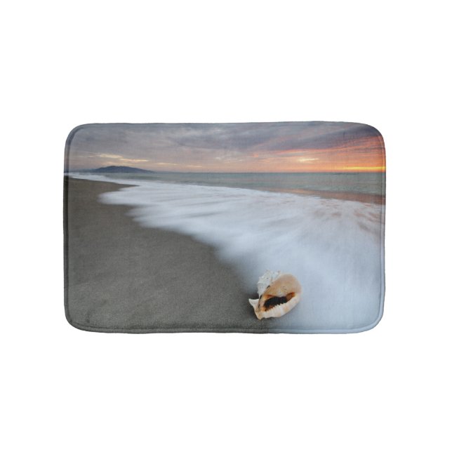 Tapete De Banheiro Nascer do sol na praia e em Shell (frente)