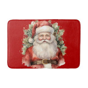 Tapete De Banheiro Natais vintages que Santa Claus sorri