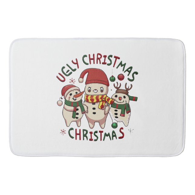 Tapete De Banheiro Natal branco ;NATAL FEIO (Frente)
