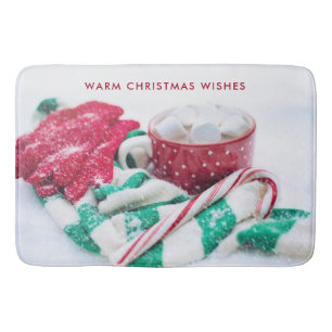 Tapete De Banheiro Natal de Cacau quente marshmallows e doces canaden