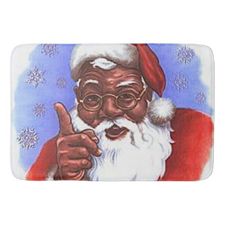 Tapete De Banheiro Natal do Papai Noel Africano Negro