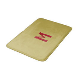 Tapete De Banheiro Natal Dourado Monograma Vermelho