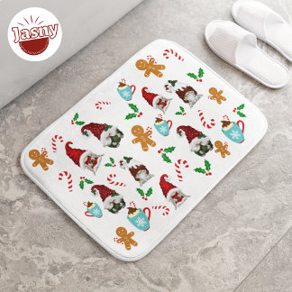 Tapete De Banheiro Natal Holly Gnomo