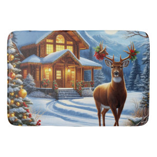 Tapete De Banheiro Natal/Inverno Deer Lodge