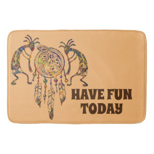 Tapete De Banheiro Nativo americano Kokopelli Whale Dreamcatcher 2