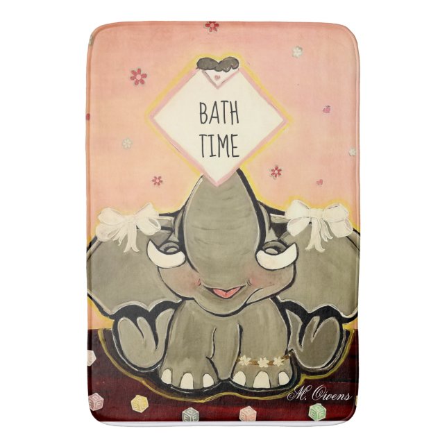 Tapete De Banheiro Natosha, o elefante rolo, Bath Mat (Frente Vertical)