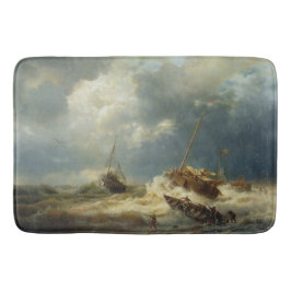 Tapete De Banheiro Navios em tempestade na costa neerlandesa