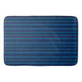 Tapete De Banheiro Navy Blue Stripes Bath Mat