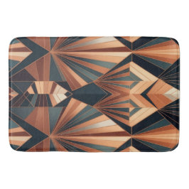 Tapete De Banheiro Neo Art Deco Teal Copper Geometric Sunburst
