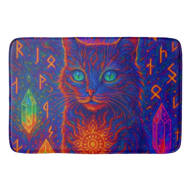 Tapete De Banheiro Neon Cat Sagrado (Frente)