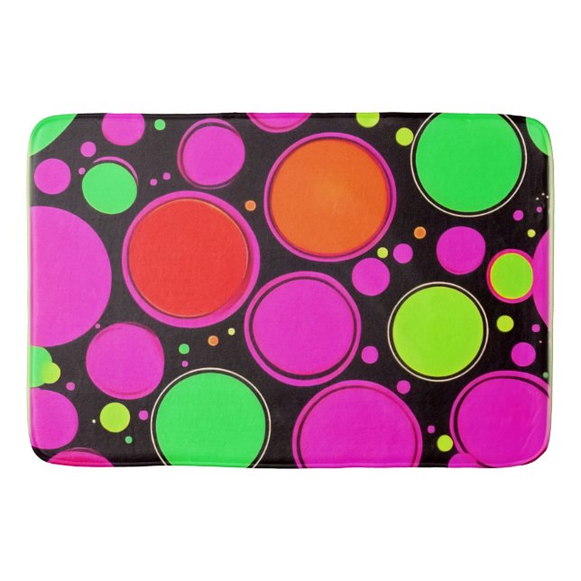 Tapete De Banheiro Neon Dot Party (Frente)