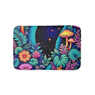 Tapete De Banheiro Neon Fantasy Forest Night Design