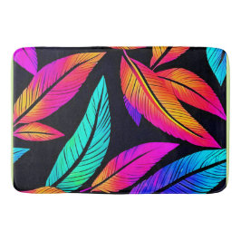 Tapete De Banheiro Neon Feather Pattern Vibrant Art