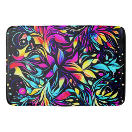 Tapete De Banheiro Neon Floral Burst Art