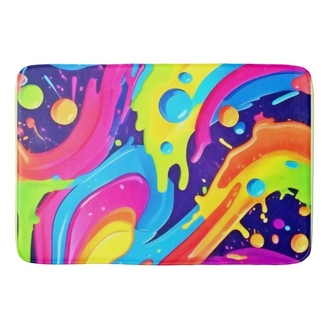 Tapete De Banheiro Neon Fluid Art (Frente)
