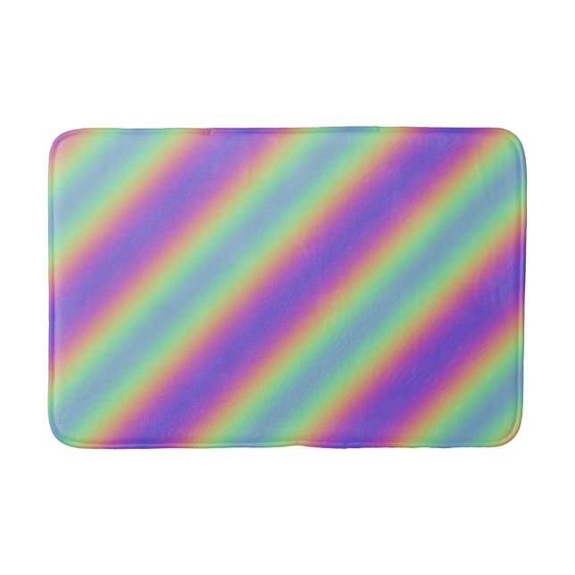 Tapete De Banheiro Neon Glow Rainbow Stribow Bath Mat (Frente)
