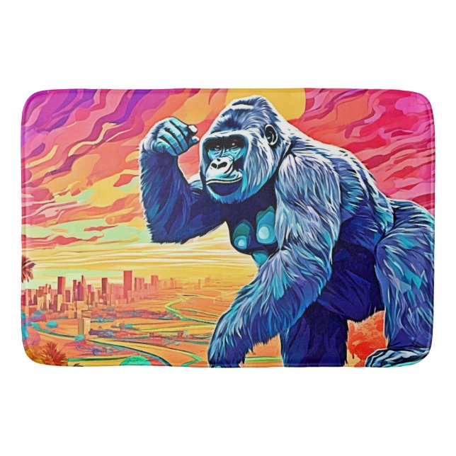 Tapete De Banheiro Neon Jungle Gorilla Urban Fantasy (Frente)