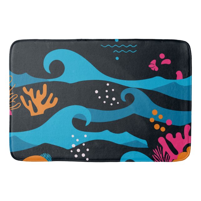 Tapete De Banheiro Neon Ocean Abstrato (Frente)