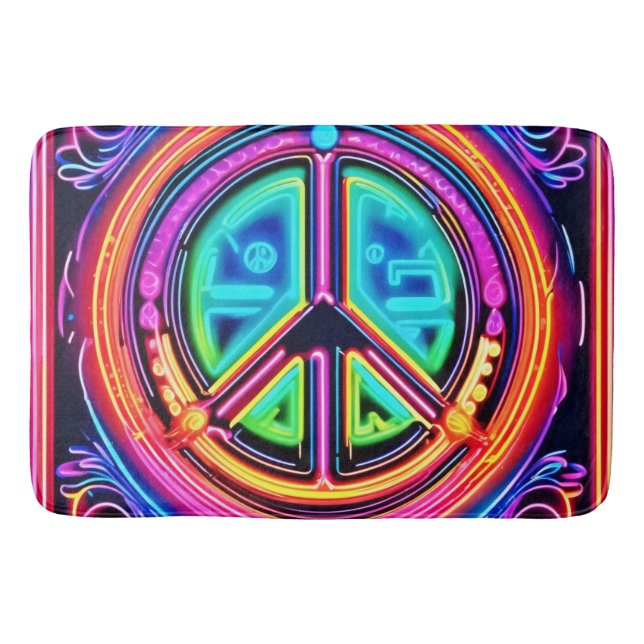 Tapete De Banheiro Neon Peace Mandala (Frente)