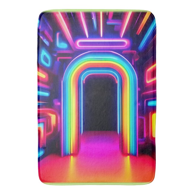 Tapete De Banheiro Neon Rainbow Gateway (Frente Vertical)