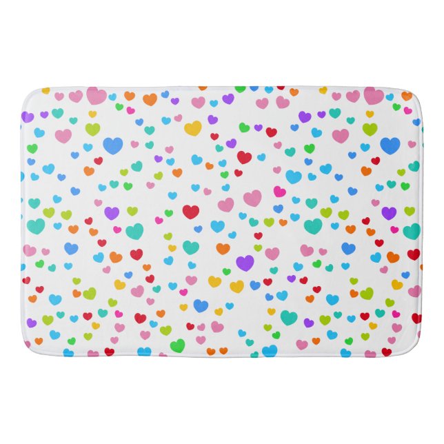 Tapete De Banheiro Neon Rainbow Pink Hearts (Frente)