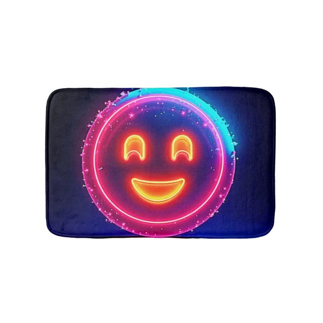 Tapete De Banheiro Neon Smile: Bright Happy Glow Design (frente)