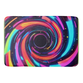 Tapete De Banheiro Neon Spiral Abstrato Art Colorida