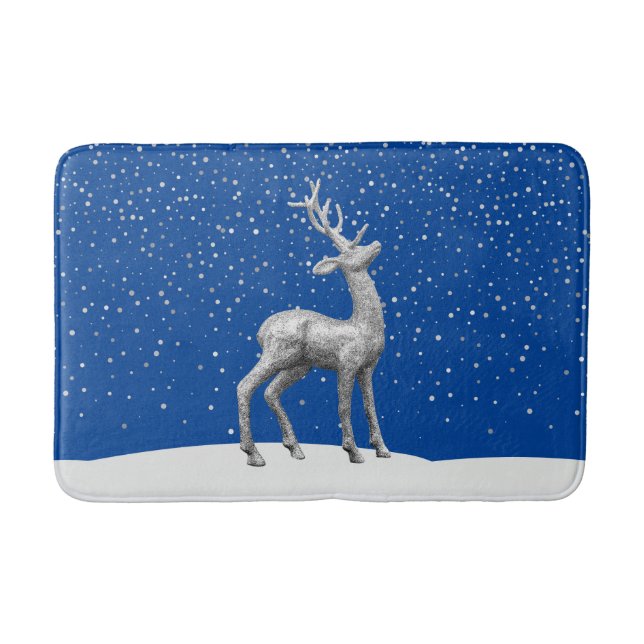 Tapete De Banheiro Névoa de Natal com brilho na neve (Frente)