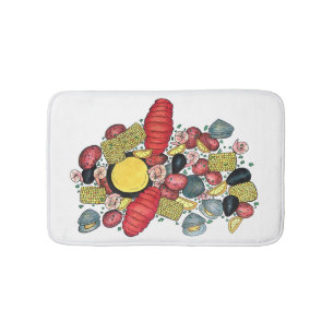 Tapete De Banheiro New England Clams Lobster Clambake Seafood Janto