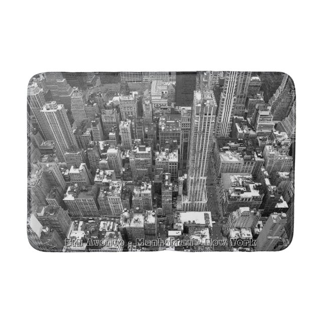 Tapete De Banheiro New York Bath Souvenirs NYC Cityscape (Frente)