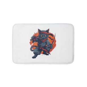 Tapete De Banheiro Ninja Cat Stealth