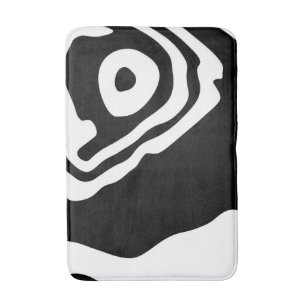 Tapete De Banheiro No Profundo: Abstrato preto e branco