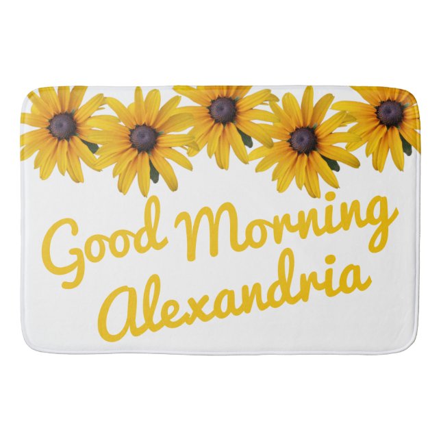 Tapete De Banheiro Nome da Foto do Flor Amarelo Motivacional (Frente)