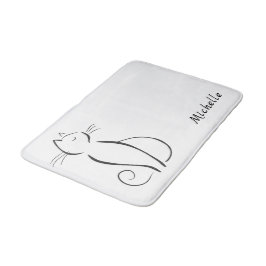 Tapete De Banheiro Nome de adicionar preto minimalista em branco