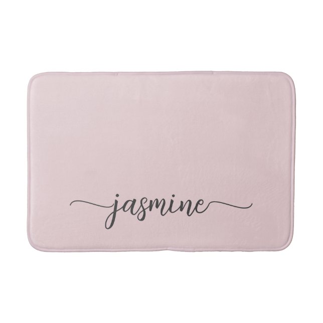 Tapete De Banheiro Nome de Letra Minimalista Rosa Bege Feminino Monog (Frente)