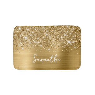 Tapete De Banheiro Nome do Glam Dourado da Glittery