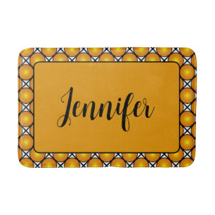 Tapete De Banheiro Nome do Padrão Branco Preto dos Pontos do Ouro Lum