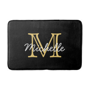 Tapete De Banheiro Nome Dourado Personalizado Elegante Moderno
