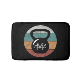 Tapete De Banheiro Nome inicial do monograma personalizado da Vintage