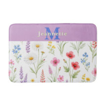 Nome Monograma Floral Aquarela de Flor Silvestre C