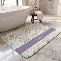 Nome Monograma Floral Flor Silvestre Boho Lavanda 