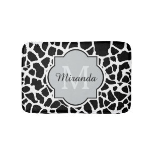 Tapete De Banheiro Nome Monogrammed do impressão branco preto na mod