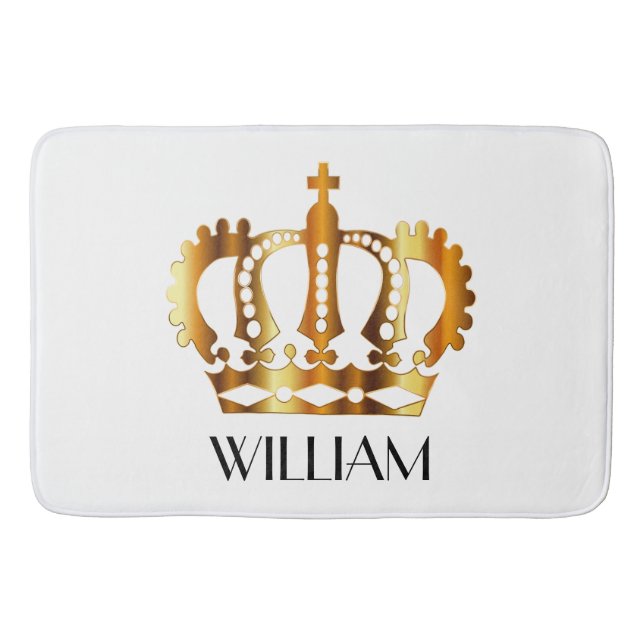 Tapete De Banheiro Nome Personalizado da Coroa do ouro (Frente)