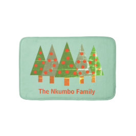 Tapete De Banheiro Nome Personalizado da Floresta de Pinus de Natal A