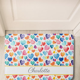 Tapete De Banheiro Nome Personalizado de Amor Cuto Colorido de Cor d'